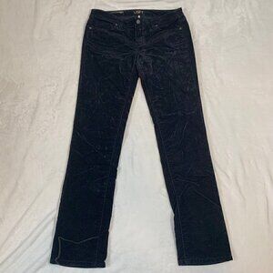 LOFT‎ modern straight black skinny velvet corduroy straight leg pants